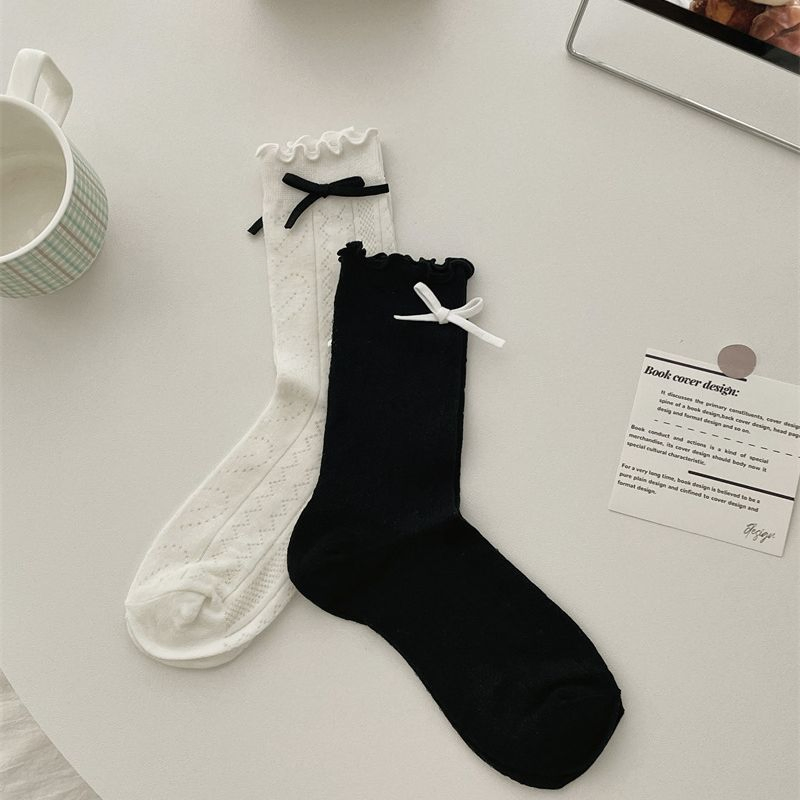 Ladies' New Fashion Thin Mesh Solid Color Breathable Sweat Absorbent Cutton Socks
