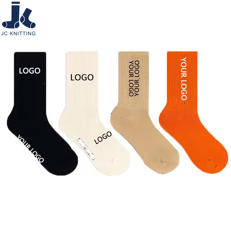 High Quality Factory Direct Free Sample Pilates Yoga Sokken Socken Calcetines Athletic Ankle 100% Cotton Grip Sports Custom Logo Crew Socks for Women Men