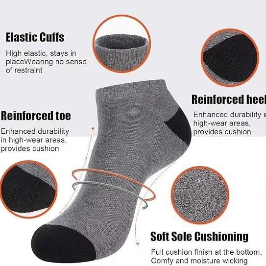 Breathable Moisture Wicking Odor Resistant Cushioned Running Socks