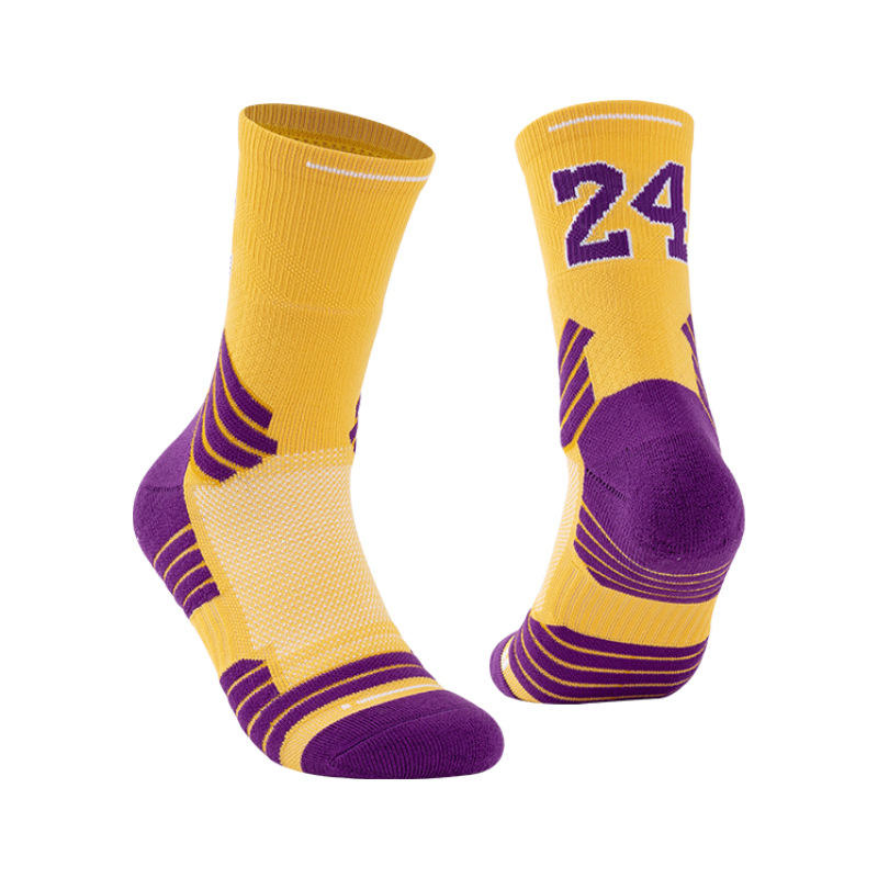 Wholesale Breathable Polyester Custom Logo Cushioned Running Basketball Socks Athletic Sports Crew Socks for Men Women