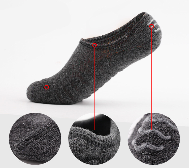 Hot Sale Customized Logo Cotton Thickened Terry Towel Bottom Men's No-Show Sports Socks