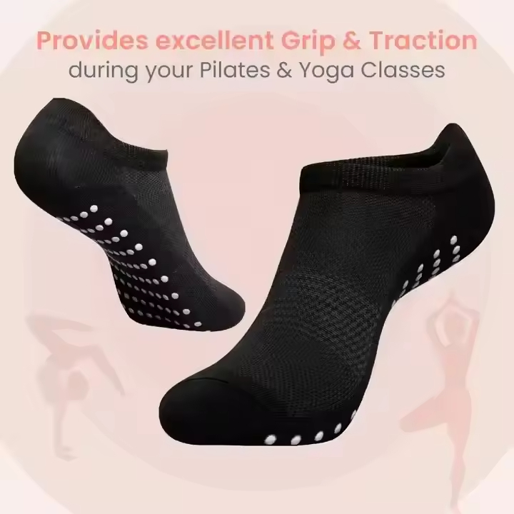 Short Low Cut Anti Slip Yoga Socks Breathable Versatile Ankle Socks for Barre Dance Workout Sports Pilates