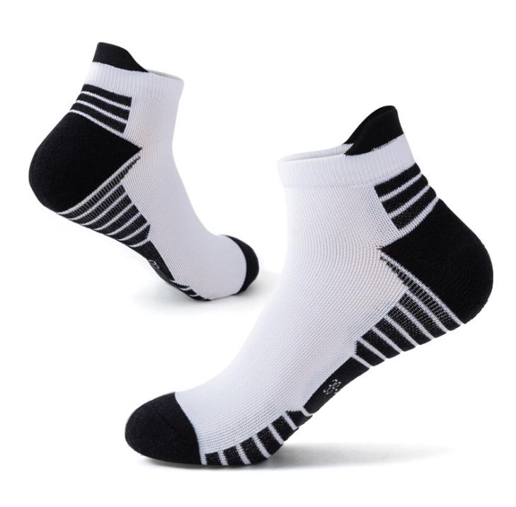 Custom Made White Unisex Women Mens Thick Cotton Cushioned Short Ankle Sport Socks