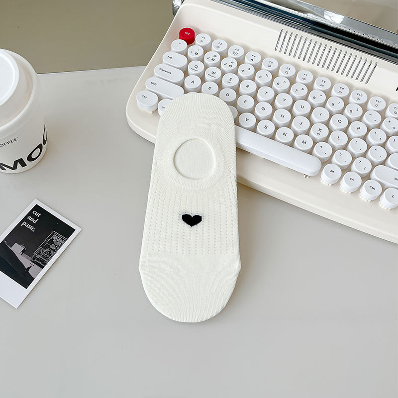 Summer Mesh Women's Socks Sweat Absorbent Breathable Love Small Fresh Boat Socks Invisible Socks Shallow Cotton Socks