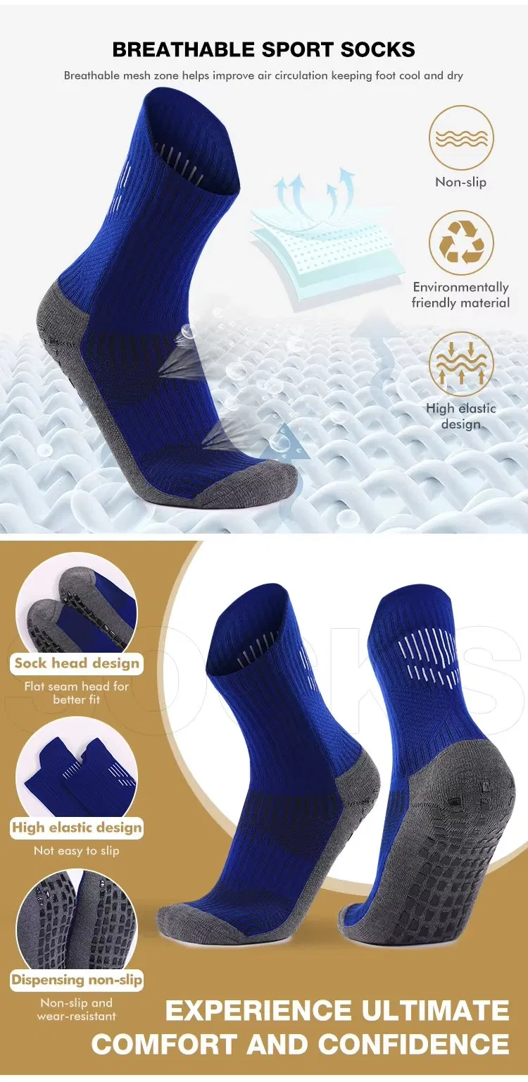 ODM Accepted High Quality Anti-Slip Odor Control Blister Prevention Breathable Ankle Support Outdoor Sports Football Socks
