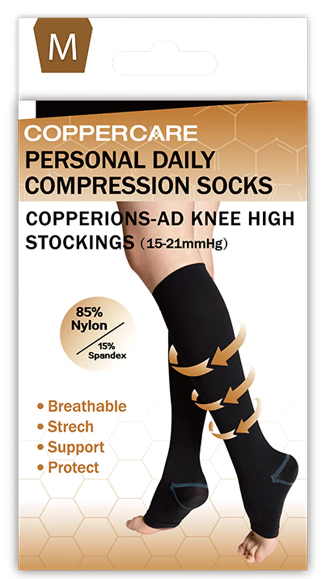 Copper Athletic Breathable Sports Compression Long Socks