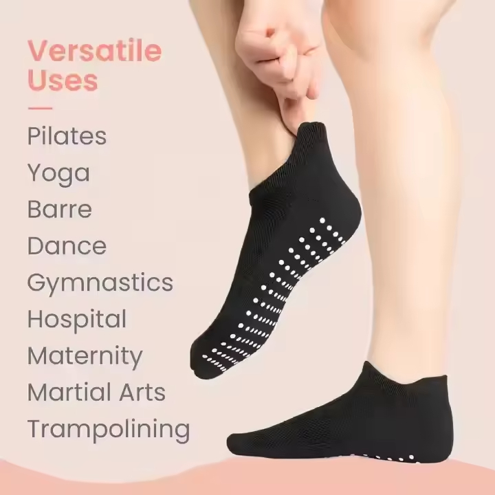 Short Low Cut Anti Slip Yoga Socks Breathable Versatile Ankle Socks for Barre Dance Workout Sports Pilates