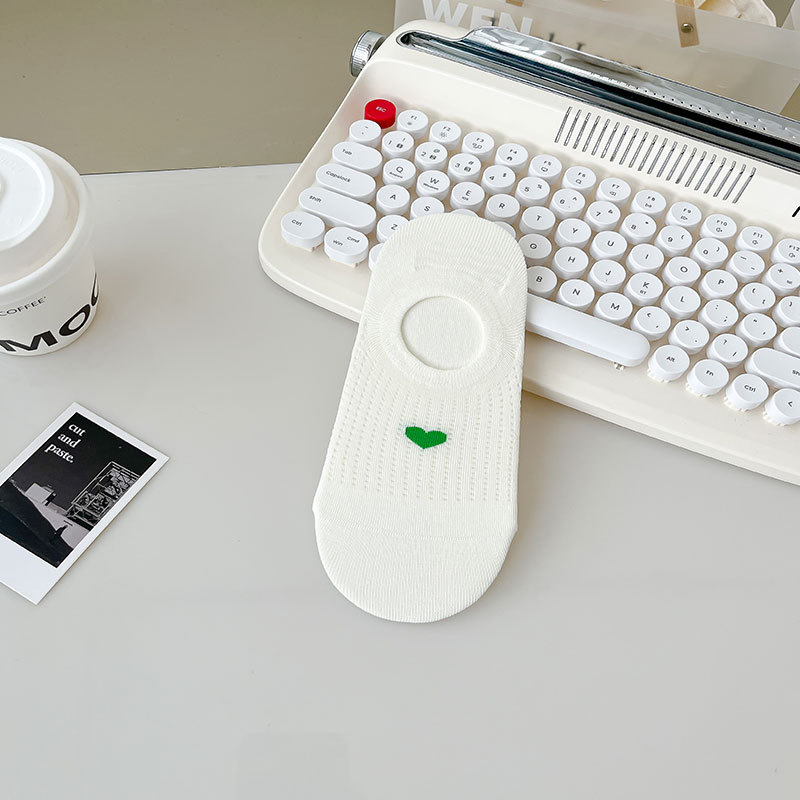 Summer Mesh Women's Socks Sweat Absorbent Breathable Love Small Fresh Boat Socks Invisible Socks Shallow Cotton Socks