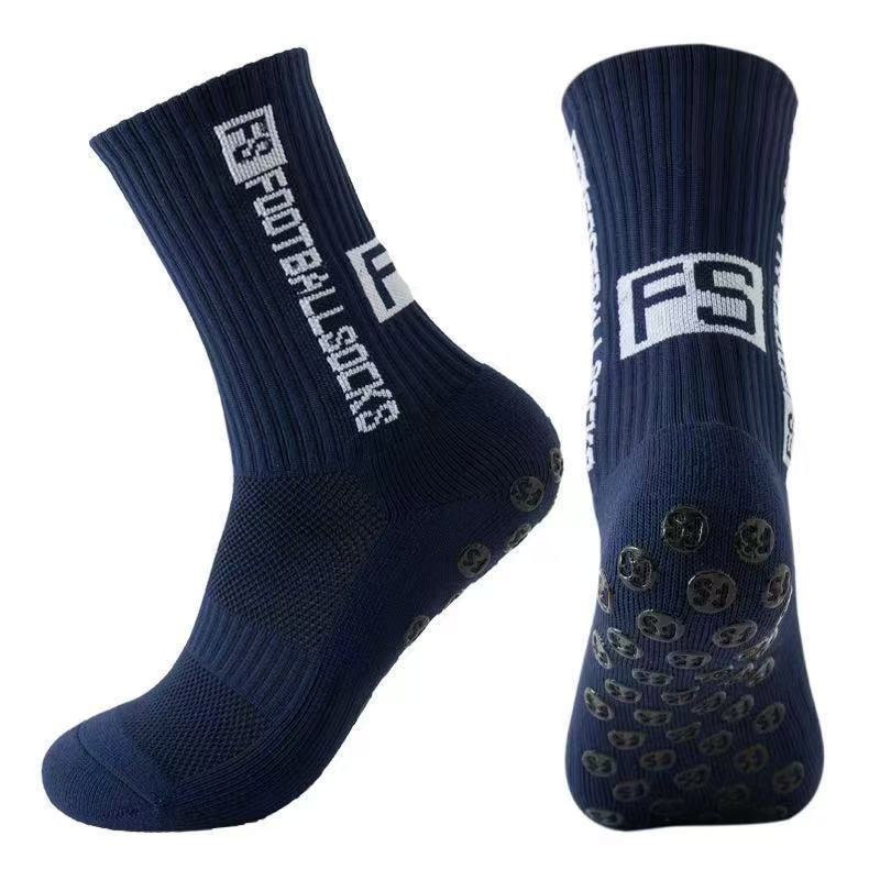 F S Letters Non Slip Soccer Grip Sports Socks Moisture Wicking Anti Odor Thick Cushioned Grip Socks for Running