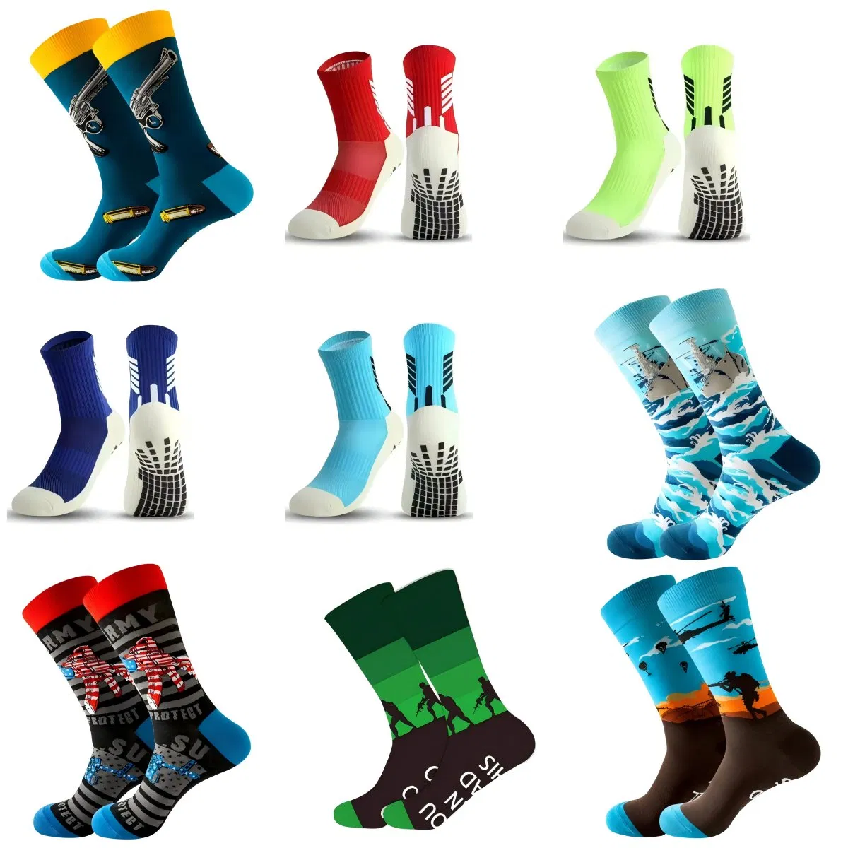 Premium Custom Cotton Sport Crew Trampoline Yoga Ankle Ultimate Grip Comfort Socks