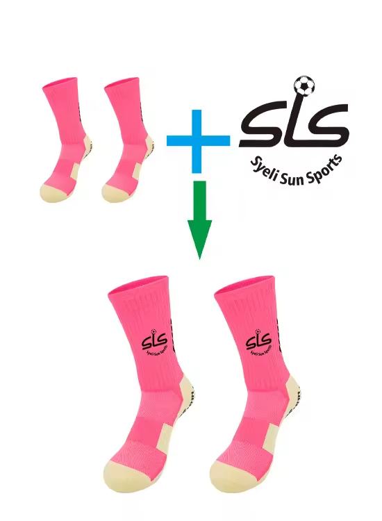 Professional Training Men's Soccer Crew Socks Anti-Slip Grip Logo Cuff Thick Bottom Sweat Absorbing Sports Socks for Wear