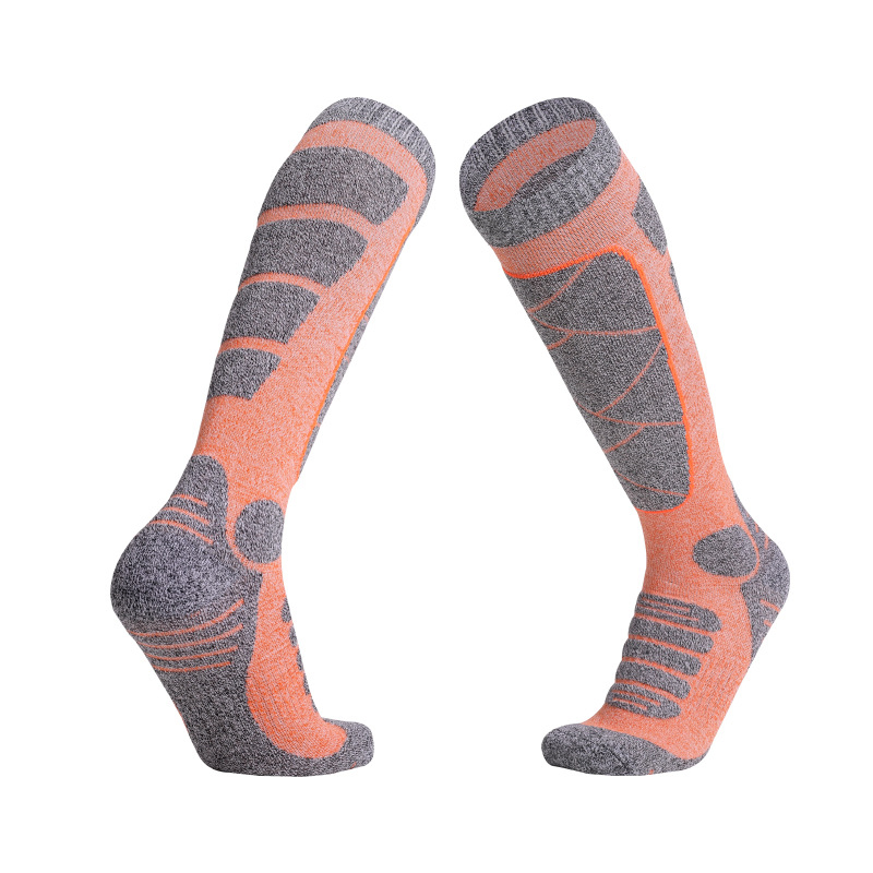 Long Tube Women Ski Socks Outdoor Sports Thickening Hiking Socks Towel Bottom Long Tube Sweat-Absorbing Warm Factory Wholesale