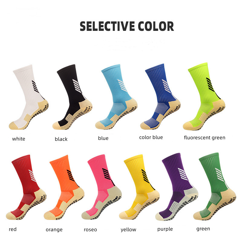 PVC Professional Football Socks Men′ S Training Stocking MID-Tube Non-Slip Children Thickened Towel Bottom Soccer Socks Sports Socks