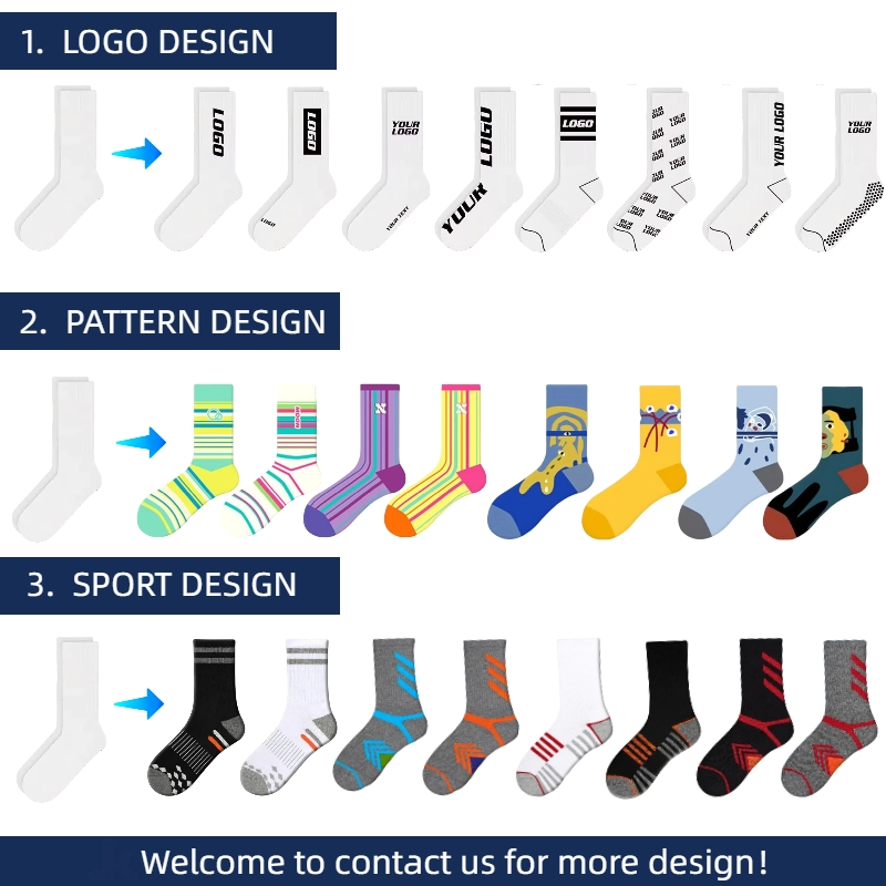 Low MOQ Top Quality Polyester &amp; Cotton Men's Sports Crew Length Work Durable Moisture Wicking Breathable Black Wool Socks