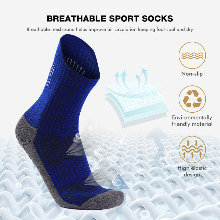 ODM Accepted High Quality Anti-Slip Odor Control Blister Prevention Breathable Ankle Support Outdoor Sports Football Socks