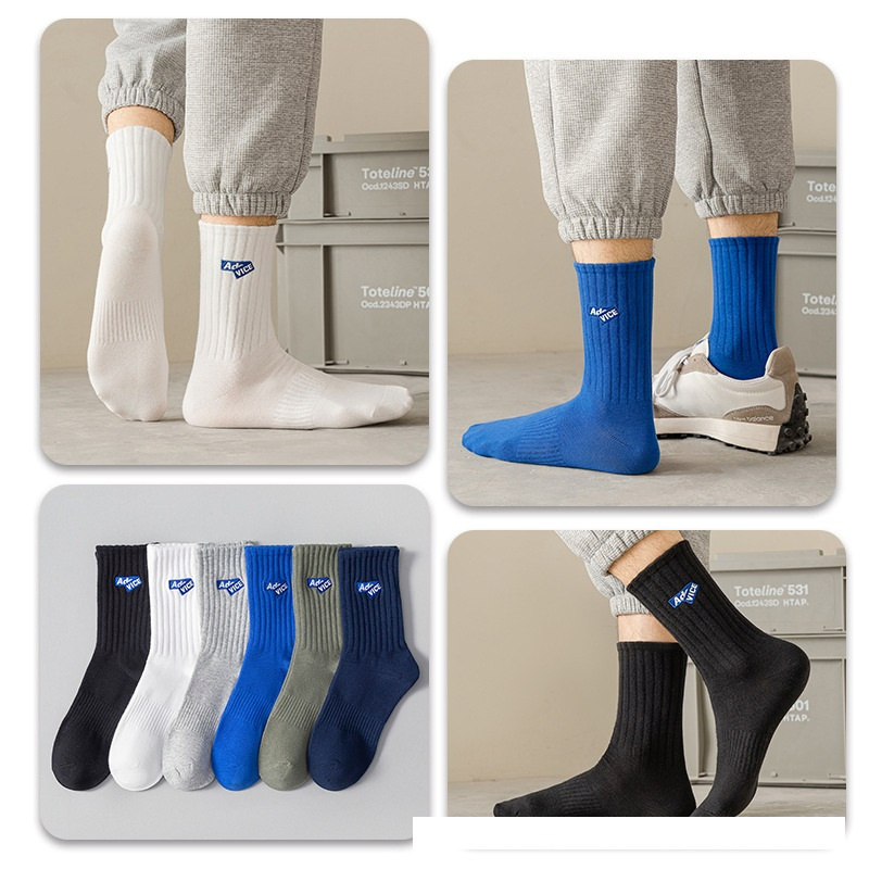 Men's Winter Long Cotton Socks with Excellent Moisture-Wicking and Odor-Fighting Properties, 7A Antibacterial, Thick and Soft, Trendy MID-Length Cotton Socks.