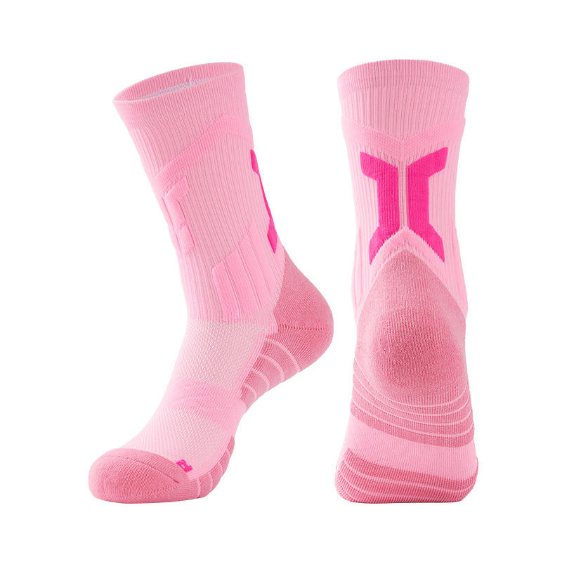 Factory Made in China Running Socks in Stock Ready to Ship Sport Polyester Socks in Pink Green White Blackblue Color