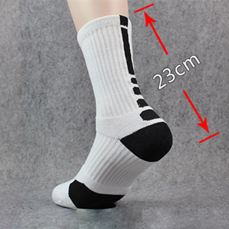 5 Pairs Men Sports Socks with Damping Terry Basketball Cycling Running Hiking Tennis Sock Set Ski Women Cotton EU 39-45