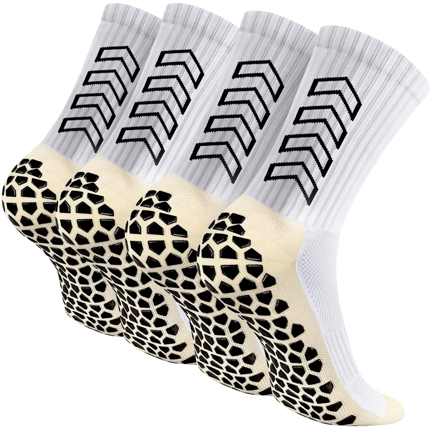 Anti-Slip Sports Socks for Men Women 2-3 Pairs Football Grip Socks with Anti Blister Rubber Pads Thickened Athletic Socks Breathable Sport Socks