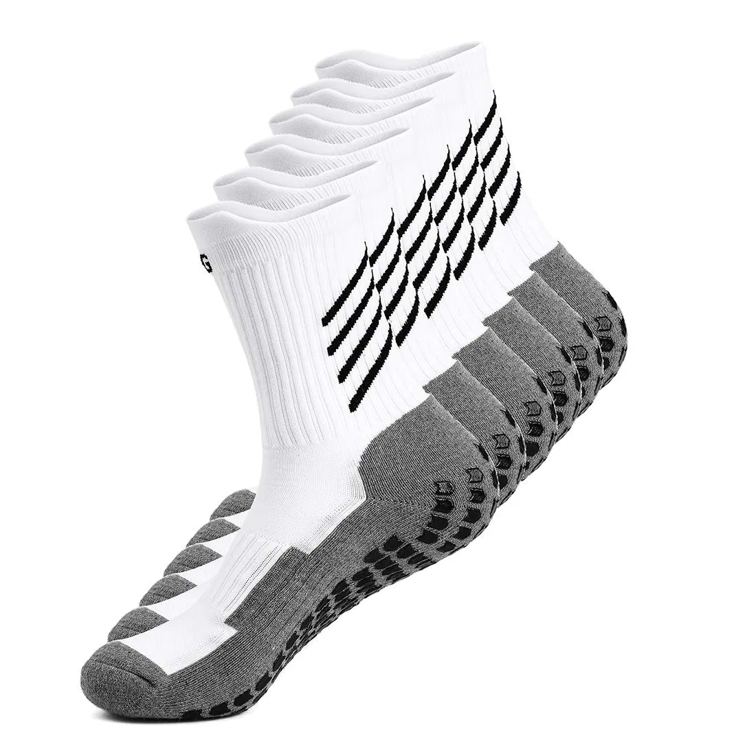 Anti-Slip Sport Sock for Men Women, Anti Blister Cushion Wicking Breathable Non-Slip Aheletic Socks for Football Basketball