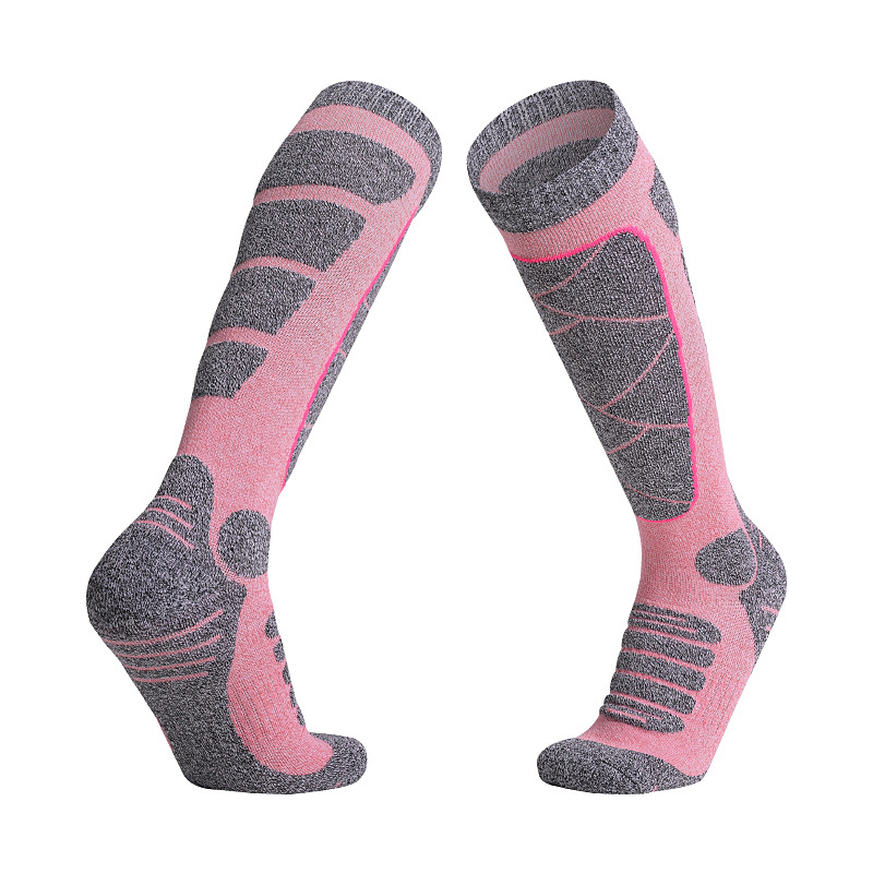 Long Tube Women Ski Socks Outdoor Sports Thickening Hiking Socks Towel Bottom Long Tube Sweat-Absorbing Warm Factory Wholesale