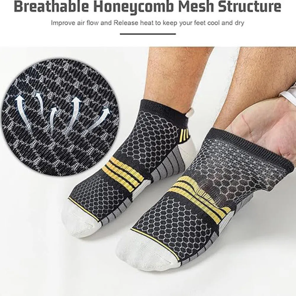 Men's Cotton Ankle Socks for Summer Sports Breathable Moisture-Wicking