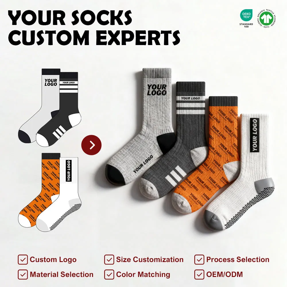 Custom Pilates Socks Embroidered DOT Logo Moisture Wicking Ankle Support OEM Fitness