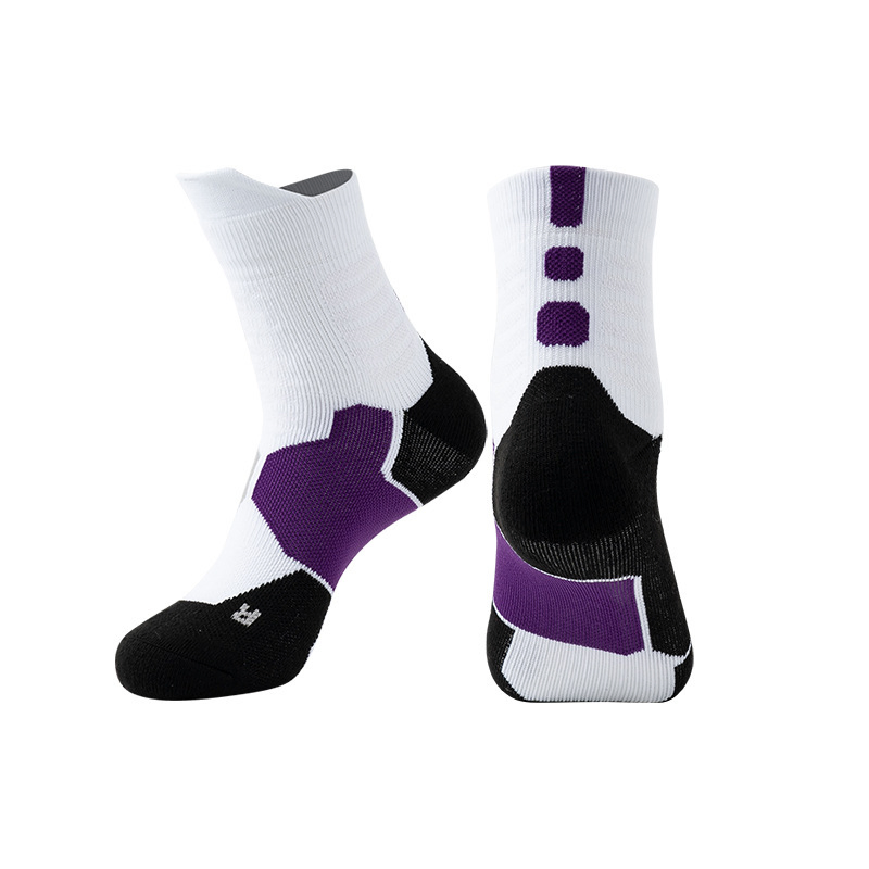 Adult Basketball Socks Thickened, Breathable Non-Slip, Sports Socks MID-Calf Running Socks Cushioned Support