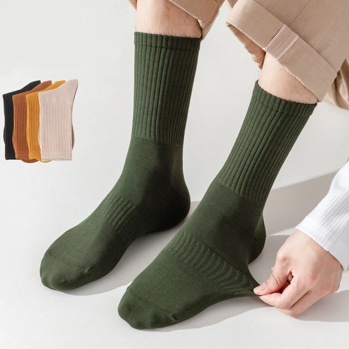 Mens Dress Wholesale Customized Manufacturer Good Quality Unisex Outdoor Sports Jacquard Striped Basketball Cotton Running Ankle Formal Custom Logo Crew Socks