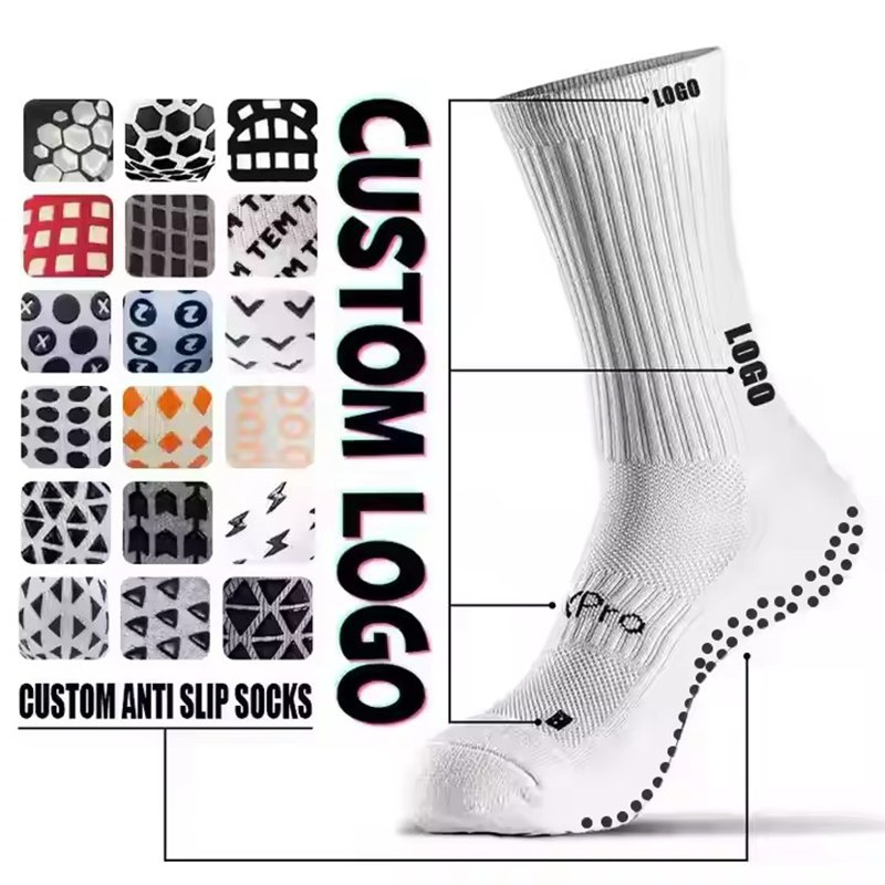 Custom Sokken Socken Sock-Stocking Athletic Sports Pilates Cotton Silicone Soccer Football Compression Man Men Crew Sports Anti Slip Non Skid Grip Socks