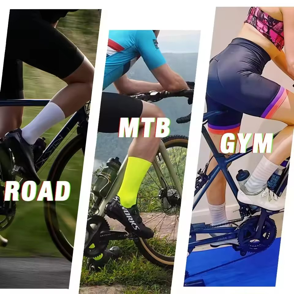 Mens Womens Sports Cycling Socks Athletic Bicycle Socks for Running Cycling Basketball Hiking Crew Aero Cycling Socks
