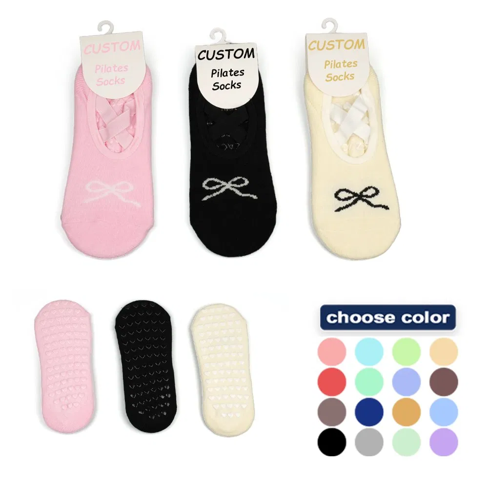 High Quality Designer Athletic Logo Cotton No Show Breathable Ballet Grip Anti Slip Luxury Fashion Private Cotton Sports Custom Yoga Ballerina Pilates Socks