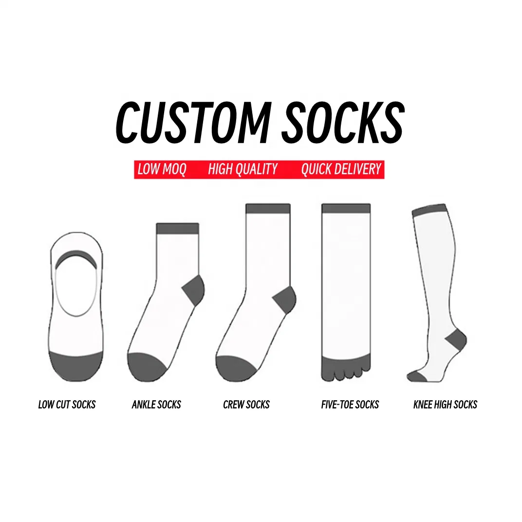 Free Sample Custom Logo White Black No Show Fashion Designer Casual Cotton Socks Men Dress Sports Grip Business Crew Men's Socks
