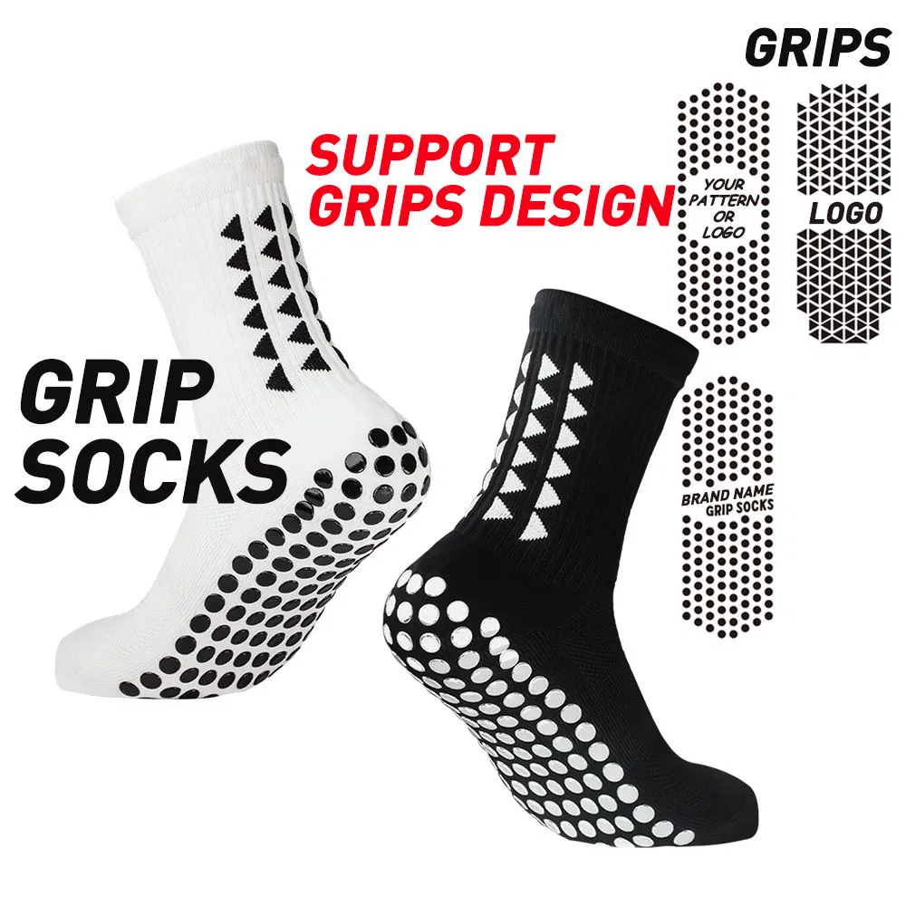 Custom Sports Soccer Support Free Grips Design Athletic for Football Non Slip Anti-Slip Grip Crew Sock Custom Logo