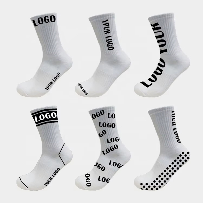 Custom Non-Slip Socks Football Man Sport High Sports Long Anti-Blister Breathable Basketball Socks White Black