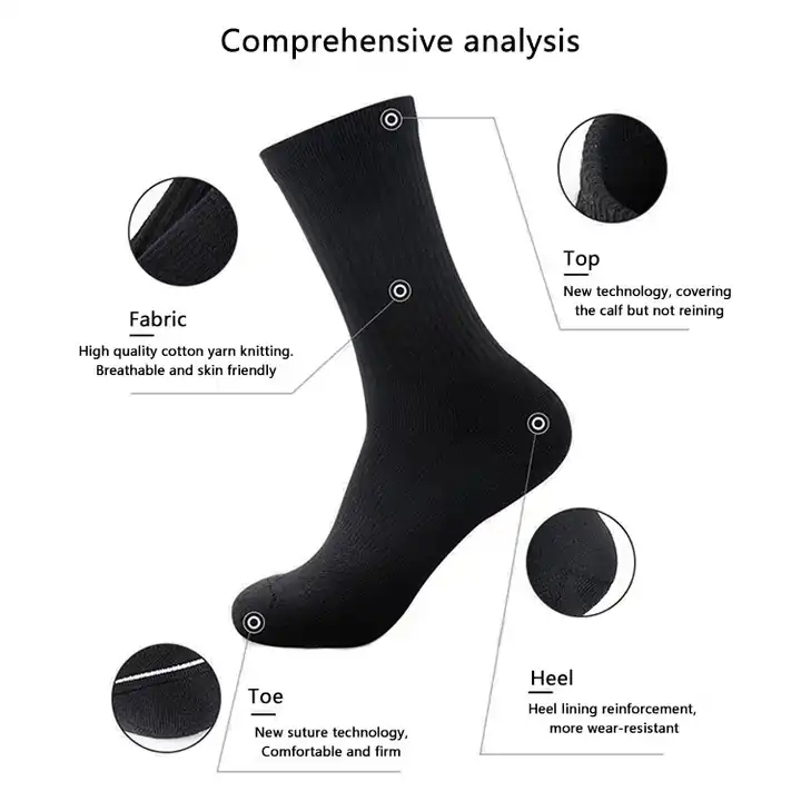 Quality Ankle Grip Designer Mens Crew Unisex Sport Cotton Custom Logo Socks
