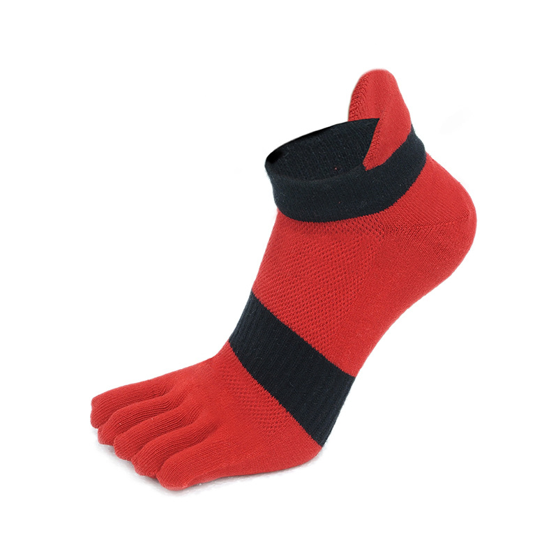 Custom Logo Men's Coolmax No Show Five Toe Sports Socks