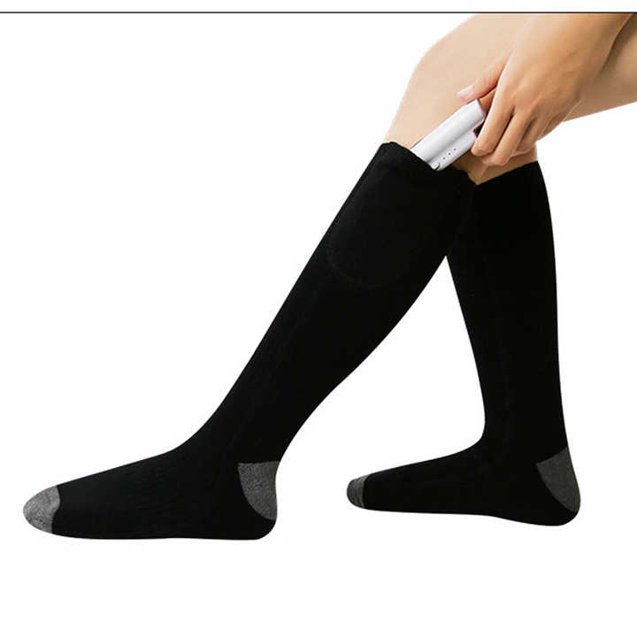 Thick Winter Outdoor Ski Thermal Electric Rechargeable Battery Heated Hiking Crew Socks Hiking Sock for Men Women