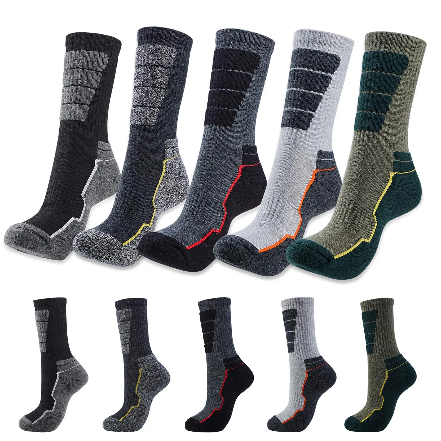 Men′ S Hiking Socks Multi Performance Moisture Wicking Cushion Crew Socks Work Socks for Running Cycling Trekking Outdoor Sports