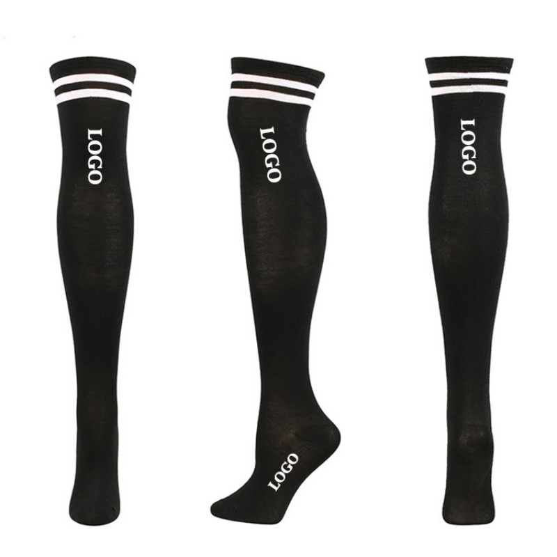 Good Quality Black Customized Logo Compression Sport Socks for Summer