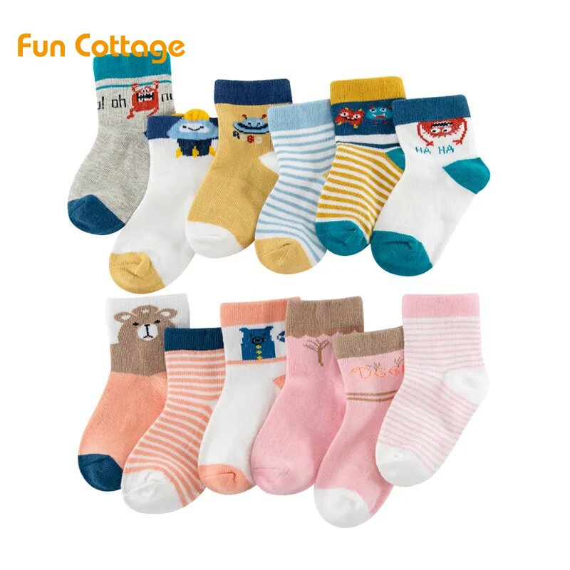 Newborn Baby Socks Mesh Breathable Winter Cotton Cartoon Cute Cozy Animal Infant Short Tabi Comfy Solid Color Toddlers Sock