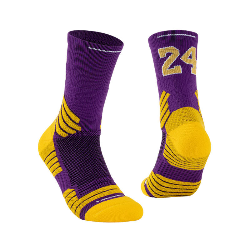 Wholesale Breathable Polyester Custom Logo Cushioned Running Basketball Socks Athletic Sports Crew Socks for Men Women
