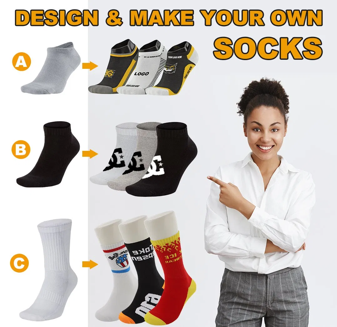 Factory Wholesale Low Price Adult Sports Sock 100% Cotton Custom Casual Ankle Sock White Letter Crew Socks