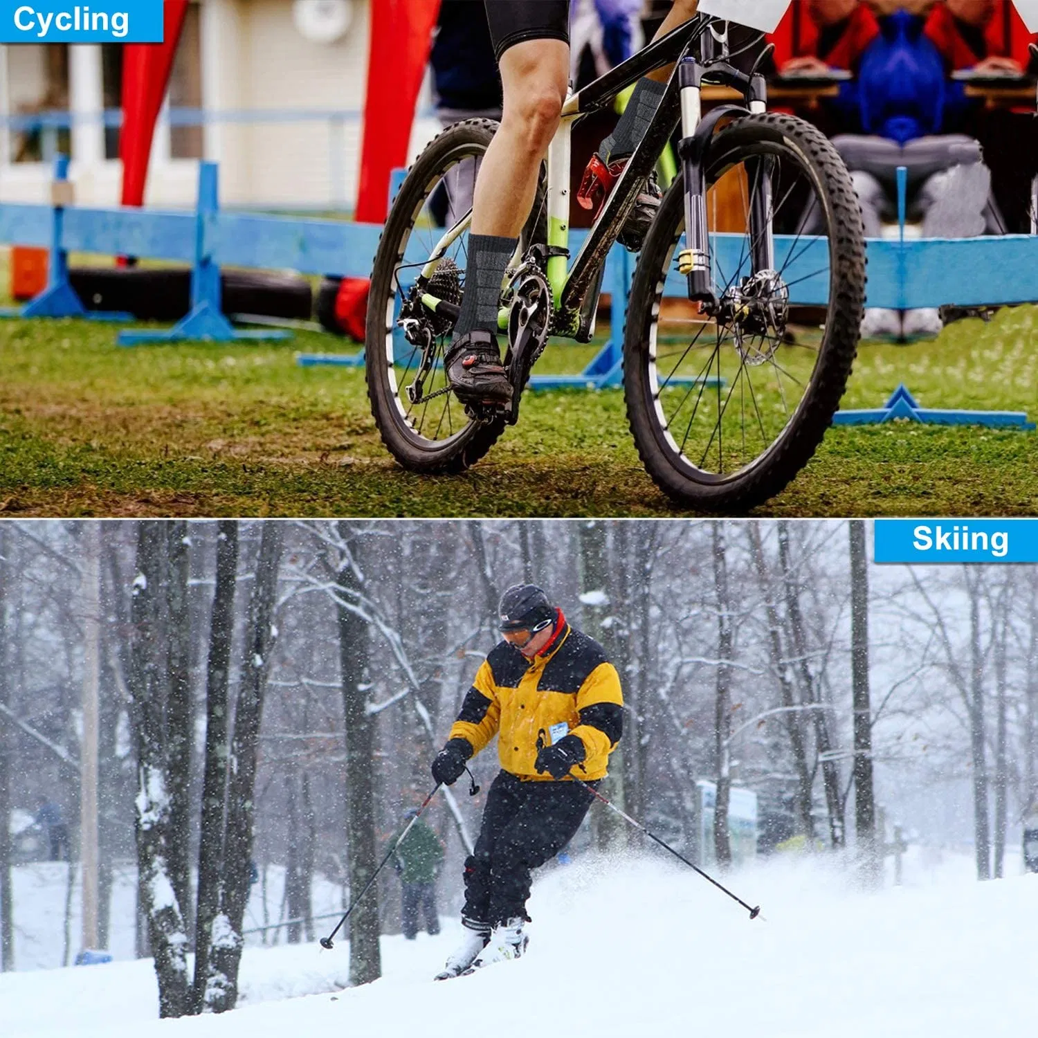 Men′ S Hiking Socks Multi Performance Moisture Wicking Cushion Crew Socks Work Socks for Running Cycling Trekking Outdoor Sports