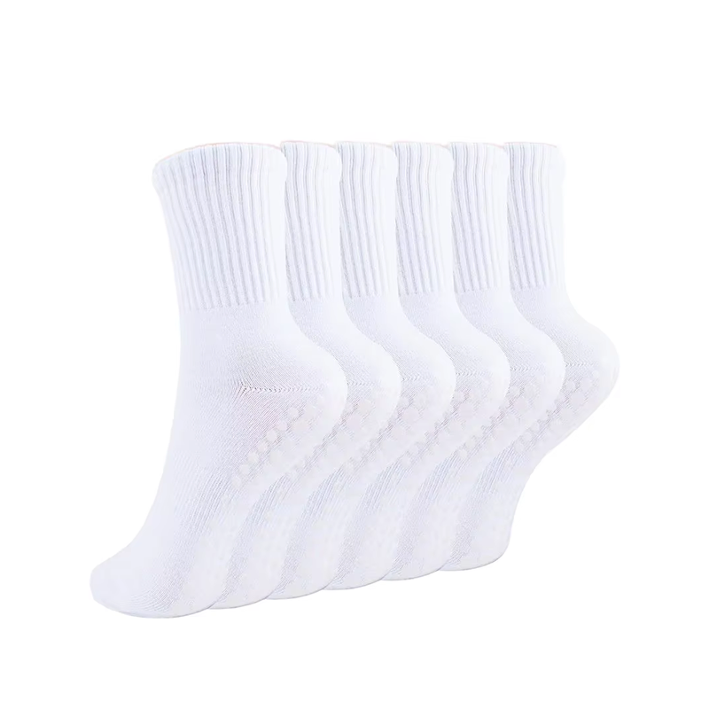 Athletic Dance Cotton Crew Floor Non-Slip Yoga Pilates Socks with Grips Indoor