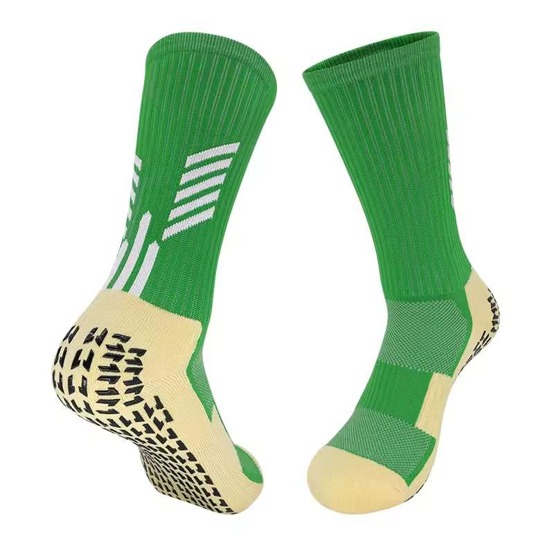 Professional Training Men's Soccer Crew Socks Anti-Slip Grip Logo Cuff Thick Bottom Sweat Absorbing Sports Socks for Wear
