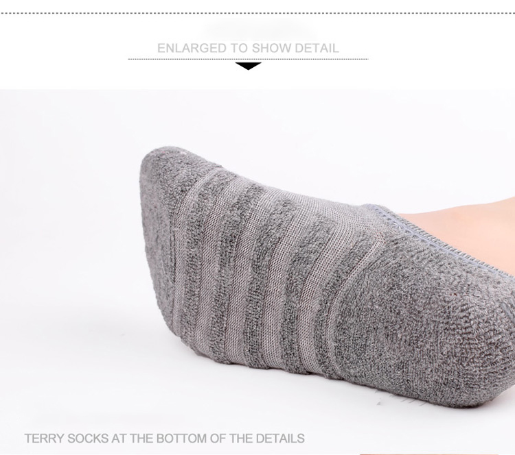 Hot Sale Customized Logo Cotton Thickened Terry Towel Bottom Men's No-Show Sports Socks