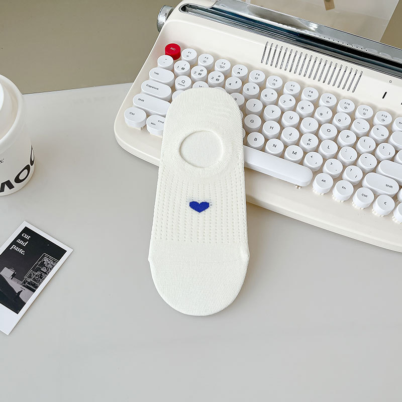 Summer Mesh Women's Socks Sweat Absorbent Breathable Love Small Fresh Boat Socks Invisible Socks Shallow Cotton Socks