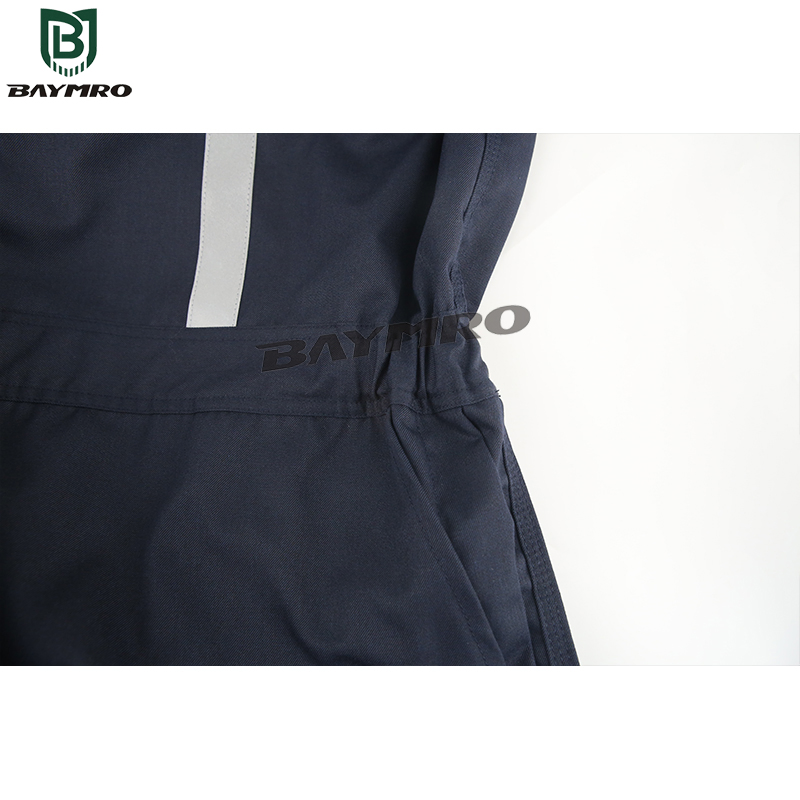Navy Blue Cotton Reflective Protective Safety Work Cloth Fire Resistance Coverall En11612