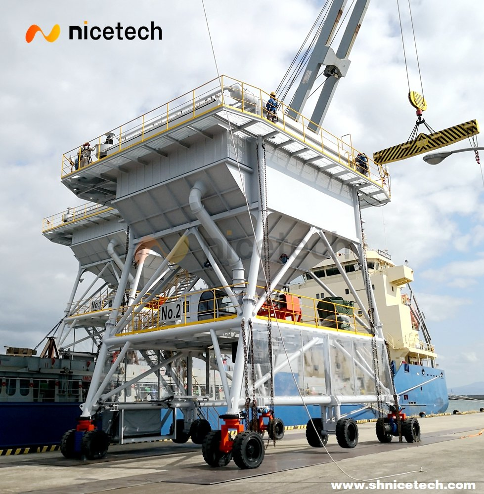 30m3 Solid Tires Wheel Type Powder Self Driven Mobile Dust-Proof Port Eco Industry Steel Hopper Load to Trucks with Dedust System for Bulk Cargo, Grain, Cement